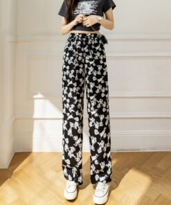 women's summer thin printing straight-tube mopping casual pants | 1170 - Image 16