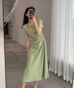 French temperament slim design waist Hepburn style long dress | 1135 - Image 20