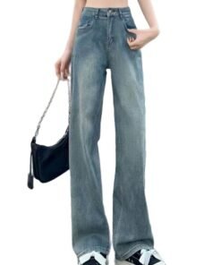 Loose Wide-legged Cowgirl Straight Leg Pants Women's Korean Version | 1151 - Image 5
