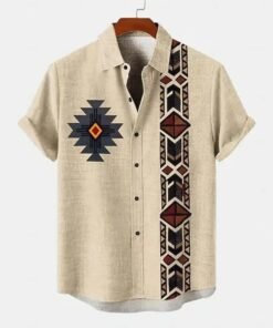 Breathable Linen Short Sleeve Fashion Short Sleeve Shirt Tops | 1167 - Image 44