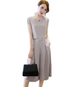 ethnic style loose fashion cropped wide leg pants two-piece set  | 1201 - Image 5