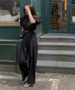 Korean style niche drape wide-leg trousers elegant gray commuting temperament women's trousers | 1212 - Image 11