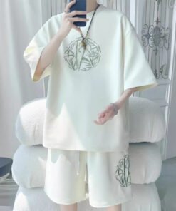 summer loose casual sports shorts short sleeve t-shirt two-piece set | 1189 - Image 10