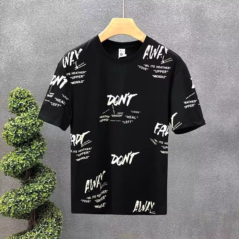 men's short sleeve summer thin letter print half-sleeved T-shirt | 1199 - Image 17