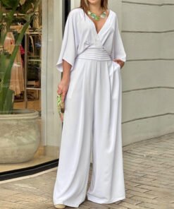 Women's Loose Waist Wide Leg Casual Jumpsuit | 1202 - Image 6