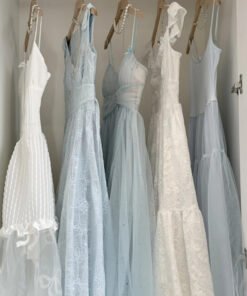 Alternative view of Loose Lady Temperament Shoulder Lace Design Heavy Work Pressed Pleated Flower Slip Dress | 1205
