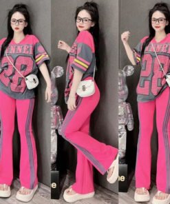 Kitty short-sleeved wide-leg pants printed two-piece suit  | 1209 - Image 3