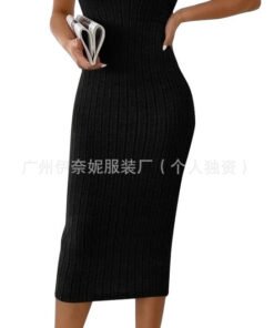 round neck solid color vest sleeveless halter dress | 1208 - Image 30