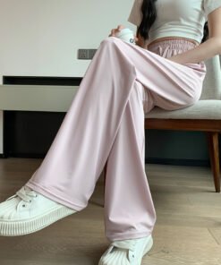 Narrow version ice silk sun protection pants for women in spring thin high waist drape cool wide leg pants | 1206 - Image 6