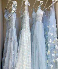 Loose Lady Temperament Shoulder Lace Design Heavy Work Pressed Pleated Flower Slip Dress | 1205 - Image 4