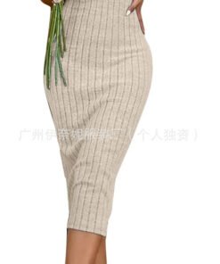 round neck solid color vest sleeveless halter dress | 1208 - Image 36