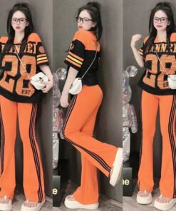 Kitty short-sleeved wide-leg pants printed two-piece suit  | 1209 - Image 4
