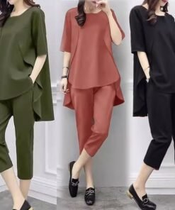 suit short-sleeved top casual cropped pants two-piece suit  | 1188