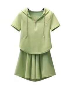 Suit Chubby Sister Summer New Hooded Loose Skirt Pants | 1223 - Image 5