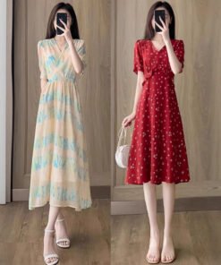Japanese floral dress women's high-end sense | 1213 - Image 4
