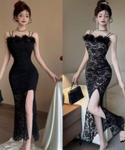 Lace Stereo Flower Suspender Dress | 1200