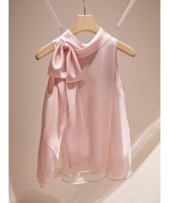 French Style Lightly Mature Niche Purple Satin Bow Shirt | 1190 - Image 14