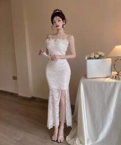 Lace Stereo Flower Suspender Dress | 1200 - Image 4