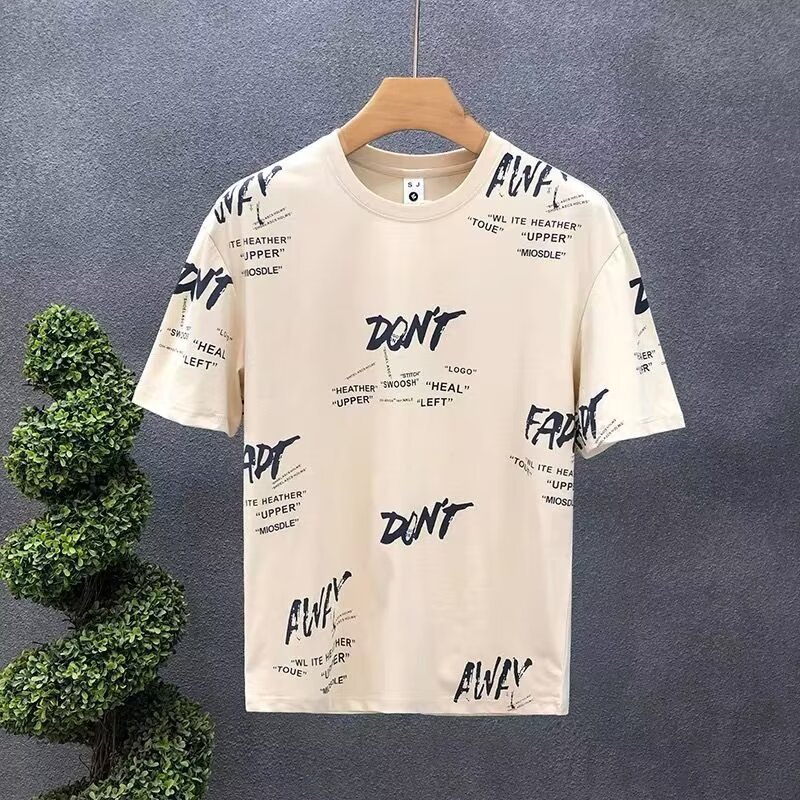 men's short sleeve summer thin letter print half-sleeved T-shirt | 1199 - Image 8