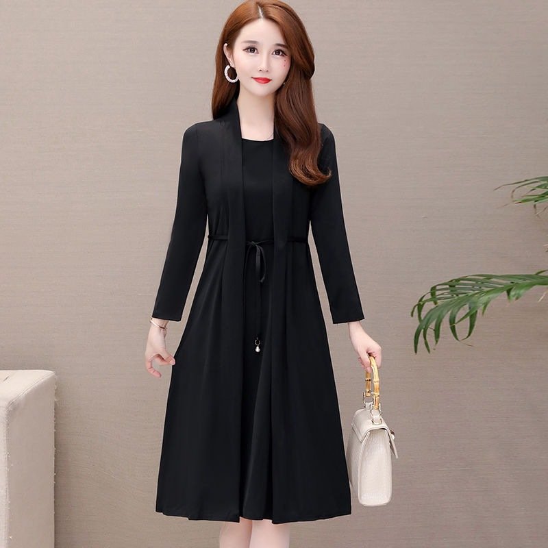 Fake Two-piece Dress Women's Slim Long Sleeves Rich Lady Noble Lady Western Style | 1191 - Image 6