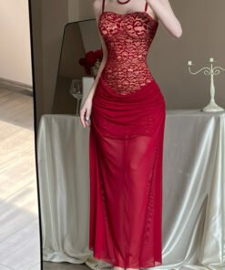 suspender dress slim temperament hip long skirt dress | 1220 - Image 6
