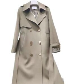 British style medium and long small popular khaki coat | 1222 - Image 4
