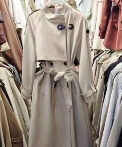 Alternative view of British style medium and long small popular khaki coat | 1222