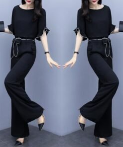 royal sister temperament high waist slimming stylish casual two-piece suit | 1215 - Image 3