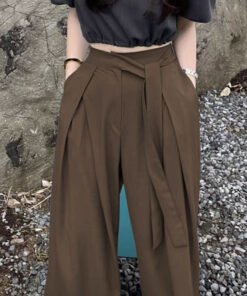 Korean style niche drape wide-leg trousers elegant gray commuting temperament women's trousers | 1212 - Image 3