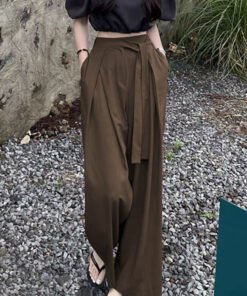 Korean style niche drape wide-leg trousers elegant gray commuting temperament women's trousers | 1212 - Image 24