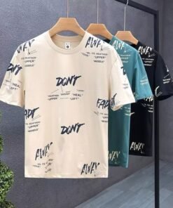 men's short sleeve summer thin letter print half-sleeved T-shirt | 1199 - Image 3