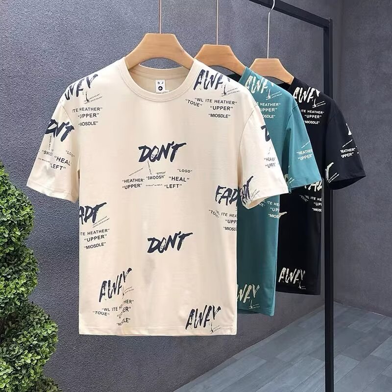 men's short sleeve summer thin letter print half-sleeved T-shirt | 1199 - Image 3