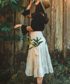 Bohemian Loose Solid Color Long Skirt with Pockets Two-Wear Wrap Skirt | 1240 - Image 29