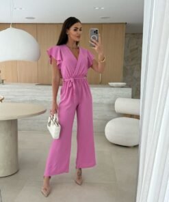 Russian Women's V Neck Jumpsuit | 1226 - Image 15