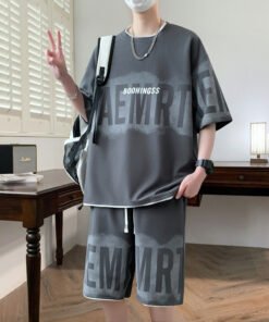 high-end Hong Kong style brand handsome youth loose casual sports two-piece suit | 1224 - Image 26