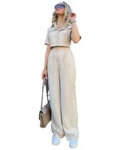 Women's Short Sleeve Temperament Fashion Casual Two-Piece | 1234 - Image 5