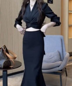Acetate Satin Tie Shirt Women's Slim Fit Versatile Shirt Top | 1225 - Image 14