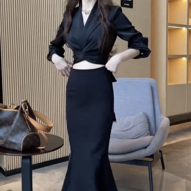 Acetate Satin Tie Shirt Women's Slim Fit Versatile Shirt Top | 1225 - Image 17