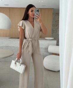 Russian Women's V Neck Jumpsuit | 1226 - Image 23