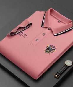 large size embroidered polo shirt men's top short sleeve  | 1231 - Image 17