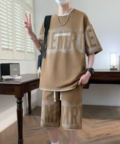 high-end Hong Kong style brand handsome youth loose casual sports two-piece suit | 1224 - Image 21