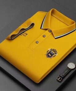 large size embroidered polo shirt men's top short sleeve  | 1231 - Image 25