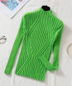 Korean style half turtleneck knitted bottoming shirt women's long-sleeved | 1229 - Image 10