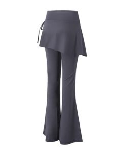 Micro Flare Yoga Pants Women's Fake Two High Waist Hip Lift Pants | 1248 - Image 15