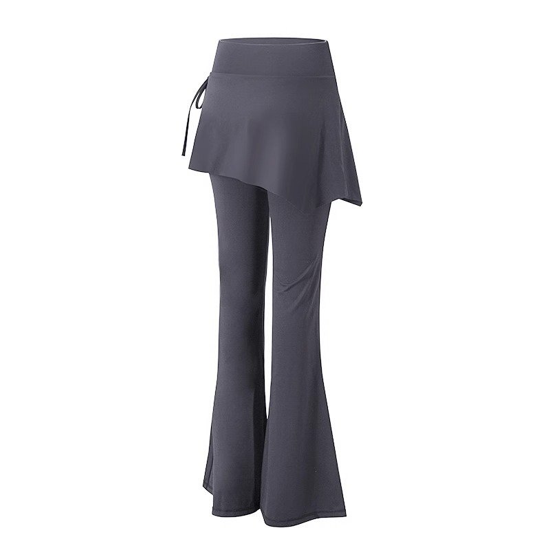 Micro Flare Yoga Pants Women's Fake Two High Waist Hip Lift Pants | 1248 - Image 15