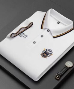 large size embroidered polo shirt men's top short sleeve  | 1231 - Image 20
