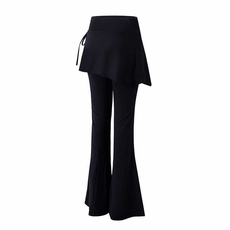 Micro Flare Yoga Pants Women's Fake Two High Waist Hip Lift Pants | 1248 - Image 9