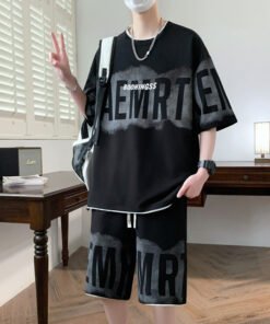 high-end Hong Kong style brand handsome youth loose casual sports two-piece suit | 1224 - Image 16