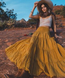 Bohemian Loose Solid Color Long Skirt with Pockets Two-Wear Wrap Skirt | 1240 - Image 37