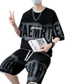 high-end Hong Kong style brand handsome youth loose casual sports two-piece suit | 1224 - Image 5